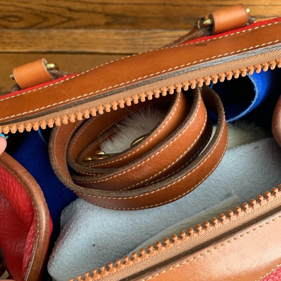 Original Vintage 90s Gladstone Dooney & Bourke Red Leather Luggage doctors Bag - Picture 6 of 10